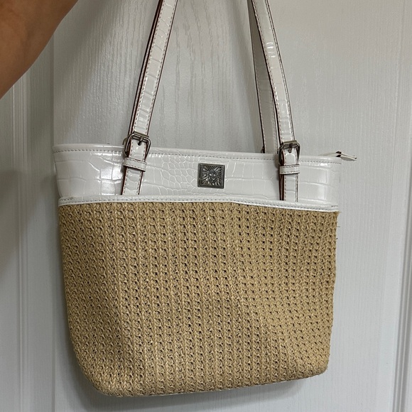 Anne Klein Handbags - Anne Klein White and Tan Textured Tote